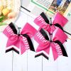imageDEEKA 12 PCS Softball Cheer Bows 8quot Softball Thread Large Cheer Hair Bows Ponytail Holder Handmade for Teen Girls Sports Cheerleader Royal BlueBlackWhitePinkBlackWhite