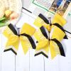 imageDEEKA 12 PCS Softball Cheer Bows 8quot Softball Thread Large Cheer Hair Bows Ponytail Holder Handmade for Teen Girls Sports Cheerleader Royal BlueBlackWhiteYellowBlackWhite