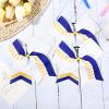 imageDEEKA 12 PCS Softball Cheer Bows 8quot Softball Thread Large Cheer Hair Bows Ponytail Holder Handmade for Teen Girls Sports Cheerleader Royal BlueBlackWhiteWhiteRoyal BlueYellow
