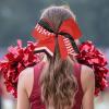 imageDEEKA 12 PCS Softball Cheer Bows 8quot Softball Thread Large Cheer Hair Bows Ponytail Holder Handmade for Teen Girls Sports Cheerleader Royal BlueBlackWhiteRed Glitter BlackWhite