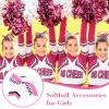 imageDEEKA 12 PCS Softball Cheer Bows 8quot Softball Thread Large Cheer Hair Bows Ponytail Holder Handmade for Teen Girls Sports Cheerleader Royal BlueBlackWhiteWhiteHot PinkBlack
