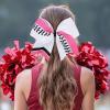imageDEEKA 12 PCS Softball Cheer Bows 8quot Softball Thread Large Cheer Hair Bows Ponytail Holder Handmade for Teen Girls Sports Cheerleader Royal BlueBlackWhiteWhiteHot PinkBlack