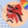 imageDEEKA 12 PCS Softball Cheer Bows 8quot Softball Thread Large Cheer Hair Bows Ponytail Holder Handmade for Teen Girls Sports Cheerleader Royal BlueBlackWhiteRed Glitter BlackWhite