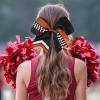 imageDEEKA 12 PCS Softball Cheer Bows 8quot Softball Thread Large Cheer Hair Bows Ponytail Holder Handmade for Teen Girls Sports Cheerleader Royal BlueBlackWhiteBlack Glitter RedWhite