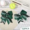 imageDEEKA 12 PCS Softball Cheer Bows 8quot Softball Thread Large Cheer Hair Bows Ponytail Holder Handmade for Teen Girls Sports Cheerleader Royal BlueBlackWhiteHunter Green Glitter BlackWhite
