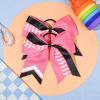 imageDEEKA 12 PCS Softball Cheer Bows 8quot Softball Thread Large Cheer Hair Bows Ponytail Holder Handmade for Teen Girls Sports Cheerleader Royal BlueBlackWhitePink Glitter BlackWhite