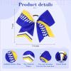 imageDEEKA 12 PCS Softball Cheer Bows 8quot Softball Thread Large Cheer Hair Bows Ponytail Holder Handmade for Teen Girls Sports Cheerleader Royal BlueBlackWhiteRoyal BlueYellowWhite