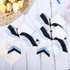 imageDEEKA 12 PCS Softball Cheer Bows 8quot Softball Thread Large Cheer Hair Bows Ponytail Holder Handmade for Teen Girls Sports Cheerleader Royal BlueBlackWhiteWhiteLight BlueBlack