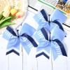 imageDEEKA 12 PCS Softball Cheer Bows 8quot Softball Thread Large Cheer Hair Bows Ponytail Holder Handmade for Teen Girls Sports Cheerleader Royal BlueBlackWhiteBlueNavyWhite