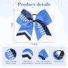 imageDEEKA 12 PCS Softball Cheer Bows 8quot Softball Thread Large Cheer Hair Bows Ponytail Holder Handmade for Teen Girls Sports Cheerleader Royal BlueBlackWhiteBlue Glitter NavyWhite