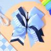 imageDEEKA 12 PCS Softball Cheer Bows 8quot Softball Thread Large Cheer Hair Bows Ponytail Holder Handmade for Teen Girls Sports Cheerleader Royal BlueBlackWhiteBlueNavyWhite