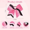 imageDEEKA 12 PCS Softball Cheer Bows 8quot Softball Thread Large Cheer Hair Bows Ponytail Holder Handmade for Teen Girls Sports Cheerleader Royal BlueBlackWhitePink Glitter BlackWhite