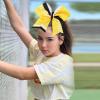 imageDEEKA 12 PCS Softball Cheer Bows 8quot Softball Thread Large Cheer Hair Bows Ponytail Holder Handmade for Teen Girls Sports Cheerleader Royal BlueBlackWhiteYellowBlackWhite