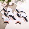 imageDEEKA 12 PCS Softball Cheer Bows 8quot Softball Thread Large Cheer Hair Bows Ponytail Holder Handmade for Teen Girls Sports Cheerleader Royal BlueBlackWhiteWhiteOrangeBlack