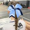 imageDEEKA 12 PCS Softball Cheer Bows 8quot Softball Thread Large Cheer Hair Bows Ponytail Holder Handmade for Teen Girls Sports Cheerleader Royal BlueBlackWhiteBlueNavyWhite