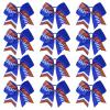 imageDEEKA 12 PCS Softball Cheer Bows 8quot Softball Thread Large Cheer Hair Bows Ponytail Holder Handmade for Teen Girls Sports Cheerleader Royal BlueBlackWhiteRoyal Blue Glitter RedWhite