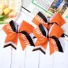 imageDEEKA 12 PCS Softball Cheer Bows 8quot Softball Thread Large Cheer Hair Bows Ponytail Holder Handmade for Teen Girls Sports Cheerleader Royal BlueBlackWhiteOrangeBlackWhite