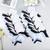 imageDEEKA 12 PCS Softball Cheer Bows 8quot Softball Thread Large Cheer Hair Bows Ponytail Holder Handmade for Teen Girls Sports Cheerleader Royal BlueBlackWhiteWhiteLight BlueBlack