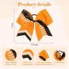 imageDEEKA 12 PCS Softball Cheer Bows 8quot Softball Thread Large Cheer Hair Bows Ponytail Holder Handmade for Teen Girls Sports Cheerleader Royal BlueBlackWhiteOrange Glitter BlackWhite
