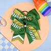 imageDEEKA 12 PCS Softball Cheer Bows 8quot Softball Thread Large Cheer Hair Bows Ponytail Holder Handmade for Teen Girls Sports Cheerleader Royal BlueBlackWhiteGreen Glitter GoldWhite