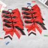 imageDEEKA 12 PCS Softball Cheer Bows 8quot Softball Thread Large Cheer Hair Bows Ponytail Holder Handmade for Teen Girls Sports Cheerleader Royal BlueBlackWhiteRed Glitter BlackWhite