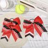 imageDEEKA 12 PCS Softball Cheer Bows 8quot Softball Thread Large Cheer Hair Bows Ponytail Holder Handmade for Teen Girls Sports Cheerleader Royal BlueBlackWhiteRed Glitter BlackWhite