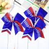 imageDEEKA 12 PCS Softball Cheer Bows 8quot Softball Thread Large Cheer Hair Bows Ponytail Holder Handmade for Teen Girls Sports Cheerleader Royal BlueBlackWhiteRoyal BlueRedWhite