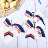 imageDEEKA 12 PCS Softball Cheer Bows 8quot Softball Thread Large Cheer Hair Bows Ponytail Holder Handmade for Teen Girls Sports Cheerleader Royal BlueBlackWhiteWhiteNavy BlueRed