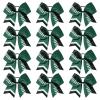 imageDEEKA 12 PCS Softball Cheer Bows 8quot Softball Thread Large Cheer Hair Bows Ponytail Holder Handmade for Teen Girls Sports Cheerleader Royal BlueBlackWhiteHunter Green Glitter BlackWhite