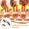 imageDEEKA 12 PCS Softball Cheer Bows 8quot Softball Thread Large Cheer Hair Bows Ponytail Holder Handmade for Teen Girls Sports Cheerleader Royal BlueBlackWhiteWhiteOrangeBlack