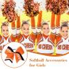 imageDEEKA 12 PCS Softball Cheer Bows 8quot Softball Thread Large Cheer Hair Bows Ponytail Holder Handmade for Teen Girls Sports Cheerleader Royal BlueBlackWhiteOrangeBlackWhite