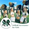 imageDEEKA 12 PCS Softball Cheer Bows 8quot Softball Thread Large Cheer Hair Bows Ponytail Holder Handmade for Teen Girls Sports Cheerleader Royal BlueBlackWhiteHunter Green Glitter BlackWhite