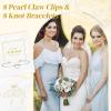imageDEEKA 12 Pcs Bridesmaid Proposal Gifts Pearl Hair Claw Clips ampamp Bridesmaid Knot Bracelet Bachelorette Party Wedding Favors Bridal Party Present Hair Accessories for WomenGold BraceletsSilver Bracelets 8 Sets