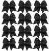 imageDEEKA 12PCS 8quot Two Toned Large Cheer Hair Bows Ponytail Holder Handmade for Teen Girls Softball Cheerleader SportsLight PinkBright PinkBlack Pack of 12