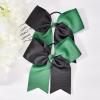imageDEEKA 12PCS 8quot Two Toned Large Cheer Hair Bows Ponytail Holder Handmade for Teen Girls Softball Cheerleader SportsLight PinkBright PinkForest GreenBlack