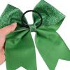imageDEEKA 12PCS 8quot Two Toned Large Cheer Hair Bows Ponytail Holder Handmade for Teen Girls Softball Cheerleader SportsLight PinkBright PinkGlitter Green
