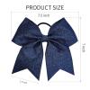 imageDEEKA 12PCS 8quot Two Toned Large Cheer Hair Bows Ponytail Holder Handmade for Teen Girls Softball Cheerleader SportsLight PinkBright PinkGlitter Navy Blue