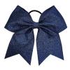 imageDEEKA 12PCS 8quot Two Toned Large Cheer Hair Bows Ponytail Holder Handmade for Teen Girls Softball Cheerleader SportsLight PinkBright PinkGlitter Navy Blue