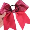 imageDEEKA 12PCS 8quot Two Toned Large Cheer Hair Bows Ponytail Holder Handmade for Teen Girls Softball Cheerleader SportsLight PinkBright PinkGlitter Pink