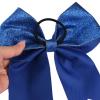 imageDEEKA 12PCS 8quot Two Toned Large Cheer Hair Bows Ponytail Holder Handmade for Teen Girls Softball Cheerleader SportsLight PinkBright PinkGlitter Royal Blue