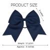 imageDEEKA 12PCS 8quot Two Toned Large Cheer Hair Bows Ponytail Holder Handmade for Teen Girls Softball Cheerleader SportsLight PinkBright PinkNavy Blue Pack of 12