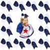 imageDEEKA 12PCS 8quot Two Toned Large Cheer Hair Bows Ponytail Holder Handmade for Teen Girls Softball Cheerleader SportsLight PinkBright PinkNavy BlueWhite Pack of 12