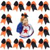 imageDEEKA 12PCS 8quot Two Toned Large Cheer Hair Bows Ponytail Holder Handmade for Teen Girls Softball Cheerleader SportsLight PinkBright PinkOrangeBlack Pack of 12