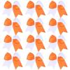 imageDEEKA 12PCS 8quot Two Toned Large Cheer Hair Bows Ponytail Holder Handmade for Teen Girls Softball Cheerleader SportsLight PinkBright PinkOrangeWhite Pack of 12