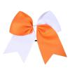 imageDEEKA 12PCS 8quot Two Toned Large Cheer Hair Bows Ponytail Holder Handmade for Teen Girls Softball Cheerleader SportsLight PinkBright PinkOrangeWhite Pack of 12