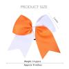 imageDEEKA 12PCS 8quot Two Toned Large Cheer Hair Bows Ponytail Holder Handmade for Teen Girls Softball Cheerleader SportsLight PinkBright PinkOrangeWhite Pack of 12