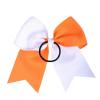 imageDEEKA 12PCS 8quot Two Toned Large Cheer Hair Bows Ponytail Holder Handmade for Teen Girls Softball Cheerleader SportsLight PinkBright PinkOrangeWhite Pack of 12