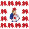 imageDEEKA 12PCS 8quot Two Toned Large Cheer Hair Bows Ponytail Holder Handmade for Teen Girls Softball Cheerleader SportsLight PinkBright PinkRed Pack of 12