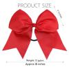 imageDEEKA 12PCS 8quot Two Toned Large Cheer Hair Bows Ponytail Holder Handmade for Teen Girls Softball Cheerleader SportsLight PinkBright PinkRed Pack of 12