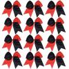 imageDEEKA 12PCS 8quot Two Toned Large Cheer Hair Bows Ponytail Holder Handmade for Teen Girls Softball Cheerleader SportsLight PinkBright PinkRedBlack Pack of 12